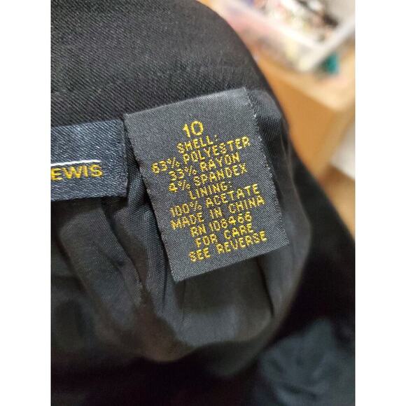 Grace Dane Lewis Women's Black Polyester Flat Front Vented Mini Skirt Size 10 - Picture 6 of 9